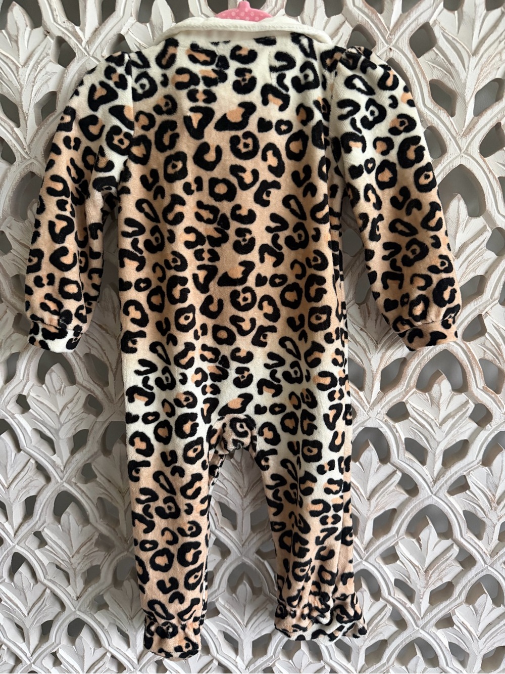 Mudpie NWT Leopard Print Fleece Baby One-Piece, 0-6M - Picture 6 of 6